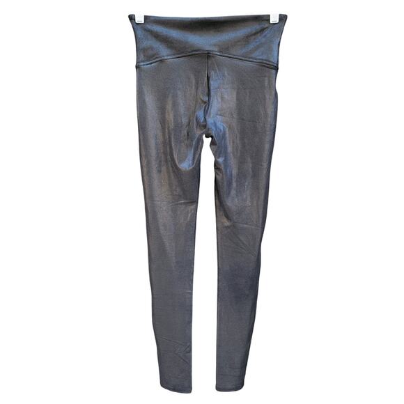 Spanx Faux Leather Black Leggings High Rise Skinny Leg Size Medium - Picture 5 of 6